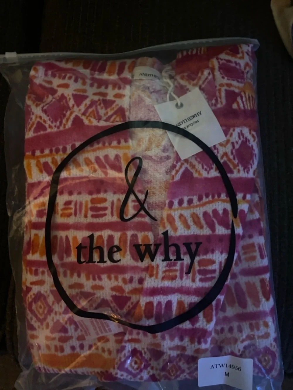 And The Why Tribal Geometric Hooded Cardigan Size Medium NWT